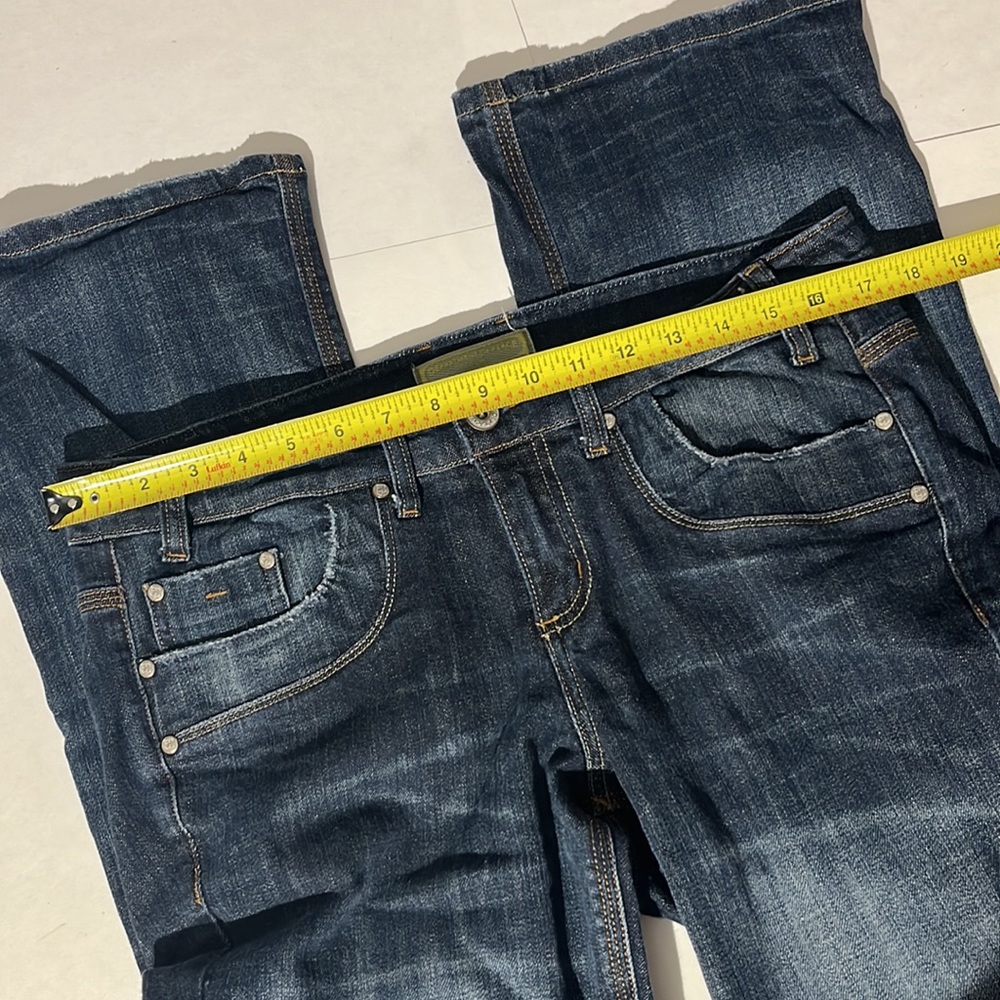 Department of Peace standard denim jeans sz 12 medium wash long inseam bootcut - Picture 4 of 9